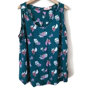 Evri curved hem challis tank size 2x